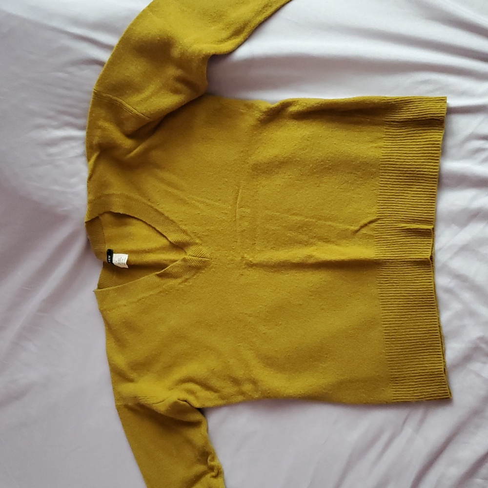 J. Crew Mustard V Neck Sweater